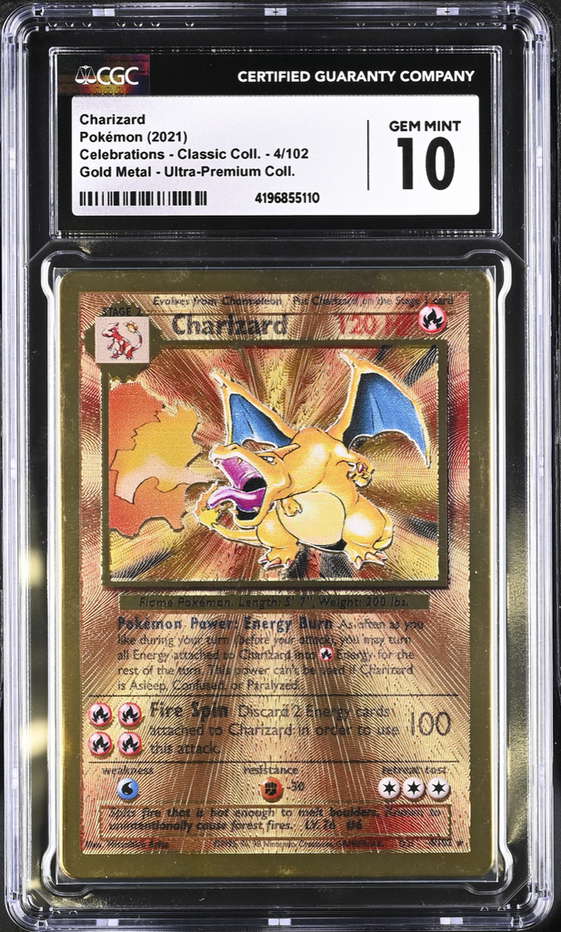 pokemon cards gold metal Charizard - Gold Metal