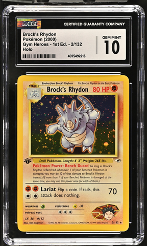Brock's Rhydon - Gym Heroes - 1st Edition - CGC 10