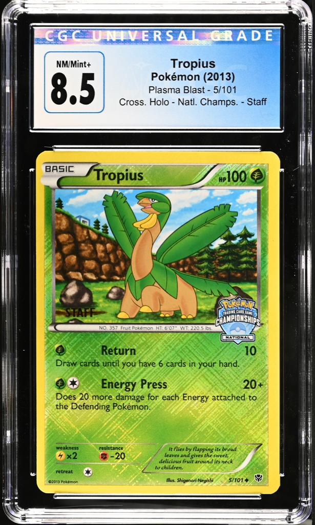 Tropius - STAFF - CGC 8.5 My TCG Exchange Tropius - STAFF - CGC 8.5 My TCG Exchange